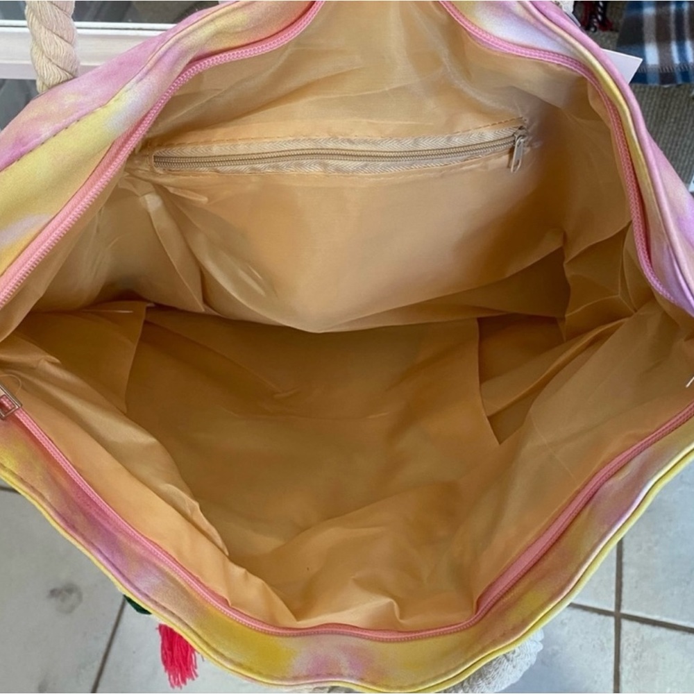NWT Pink, Yellow And White Tie Dye Tote - Picture 5 of 5